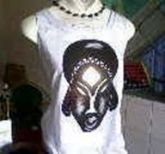 camisa pintada a mão mascará afro